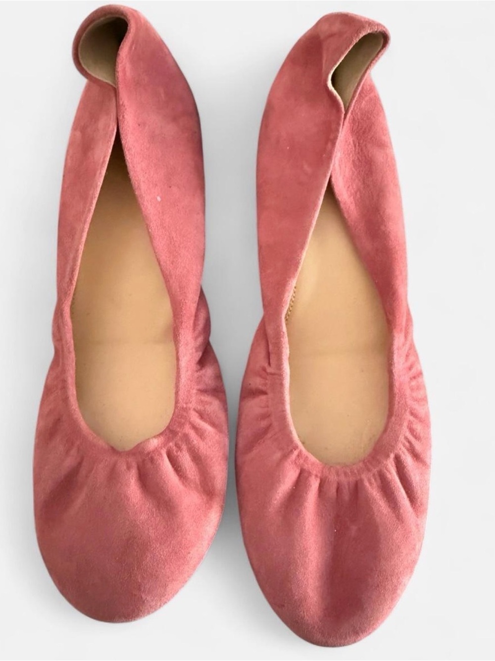 J. Crew Pink Suede Ballet Flats